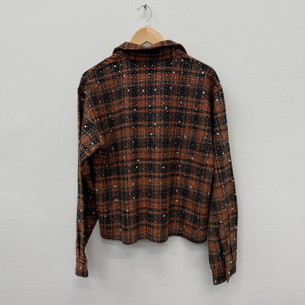 Vale Spider Web Crystal Flannel Brown