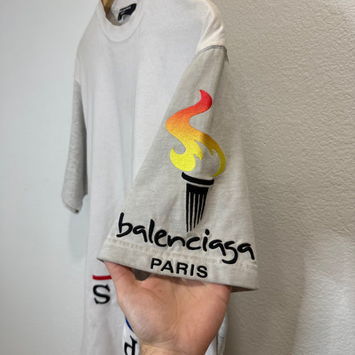 Balenciaga Paris Upside Down Olympic T-Shirt - Size 1 (L)