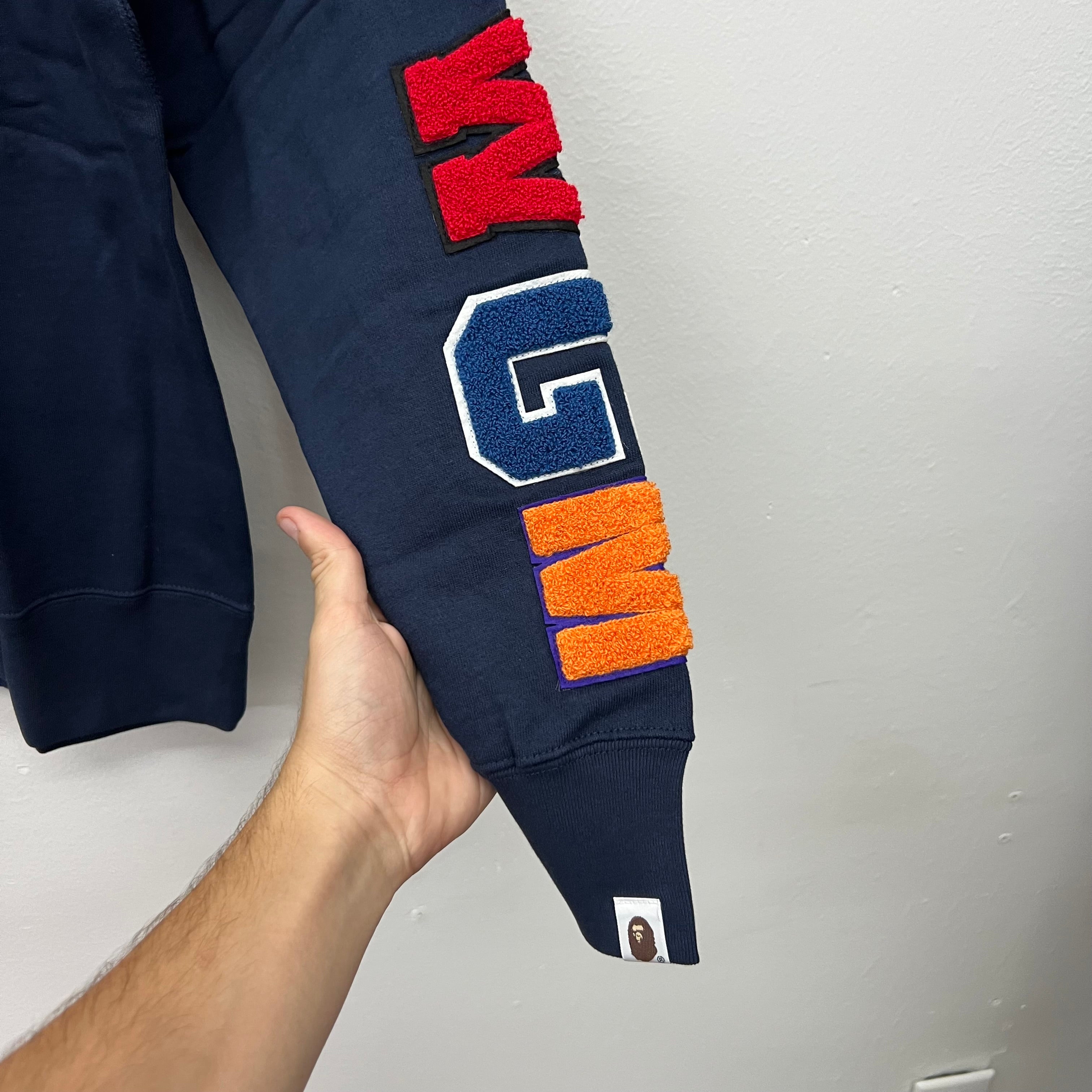 BAPE Navy Shark Crewneck - Size XL