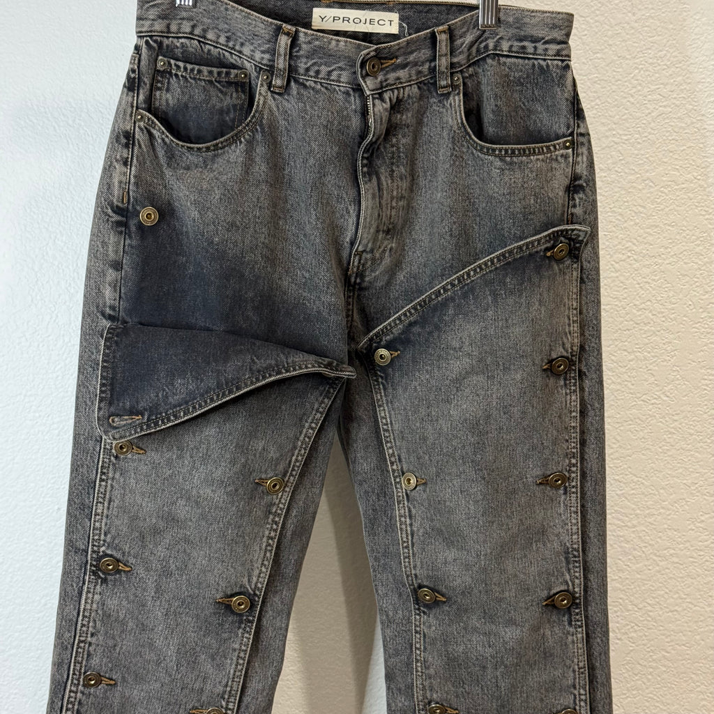Y/Project Black Button Denim Jeans - Size 28