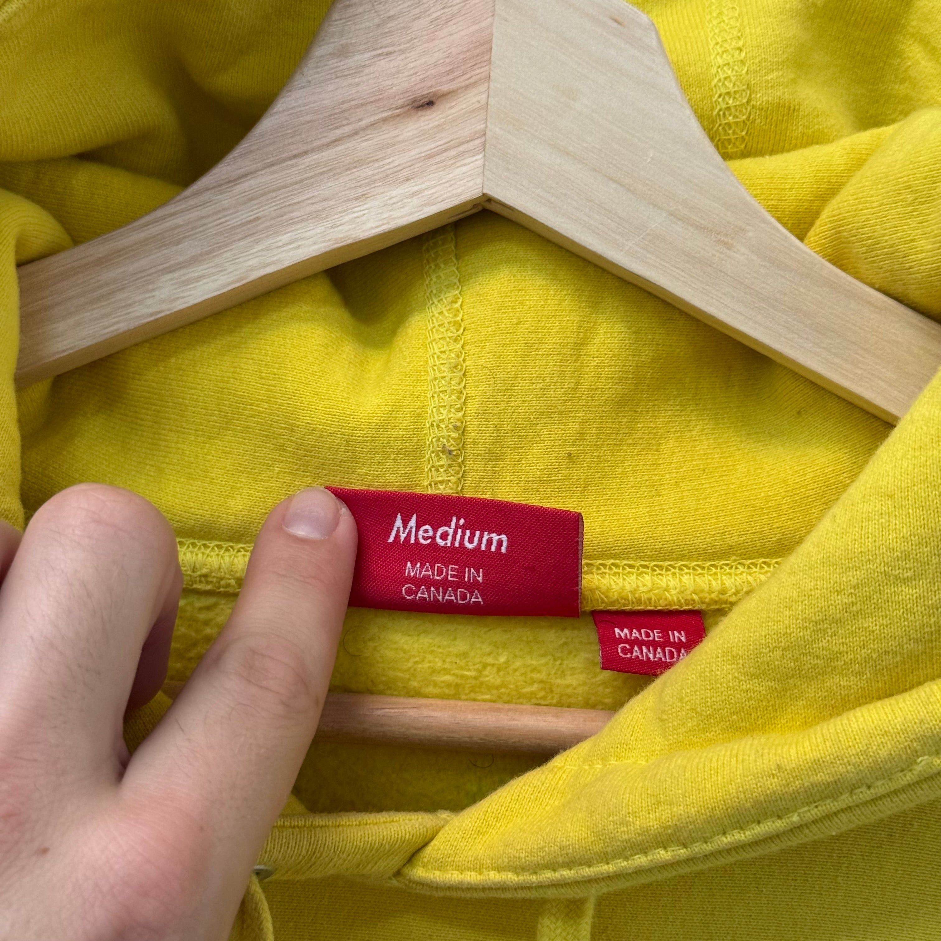 Supreme Cross Box Logo Hooded Sweatshirt Yellow - Size M