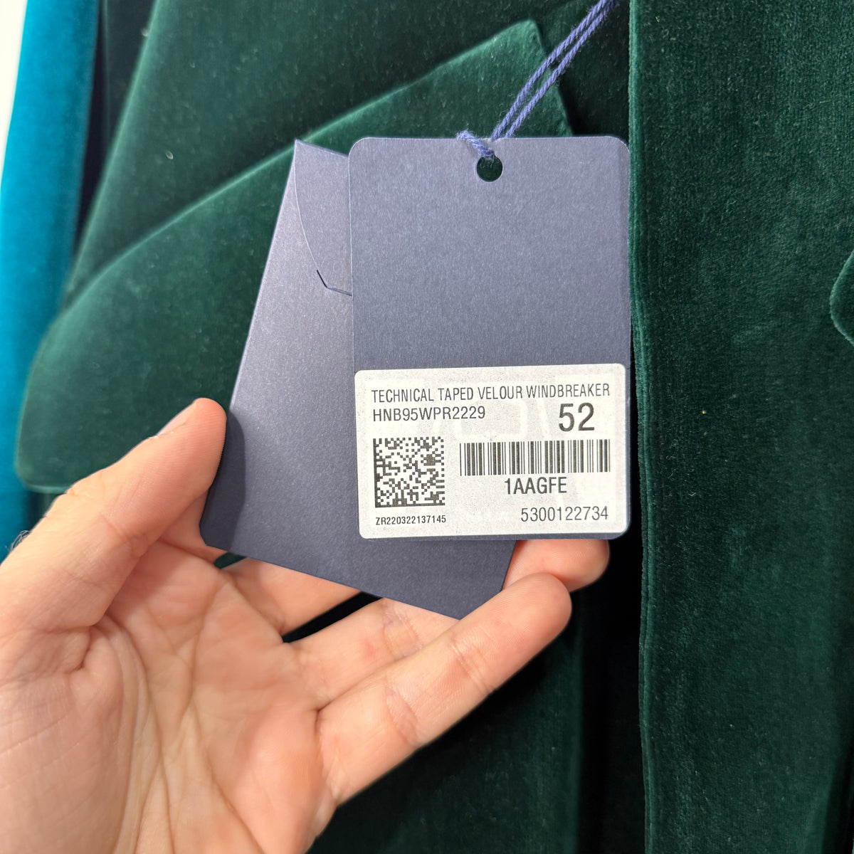 Louis Vuitton Virgil Abloh Green Velvet Windbreak Tech Jacket - Size 52 (XL)