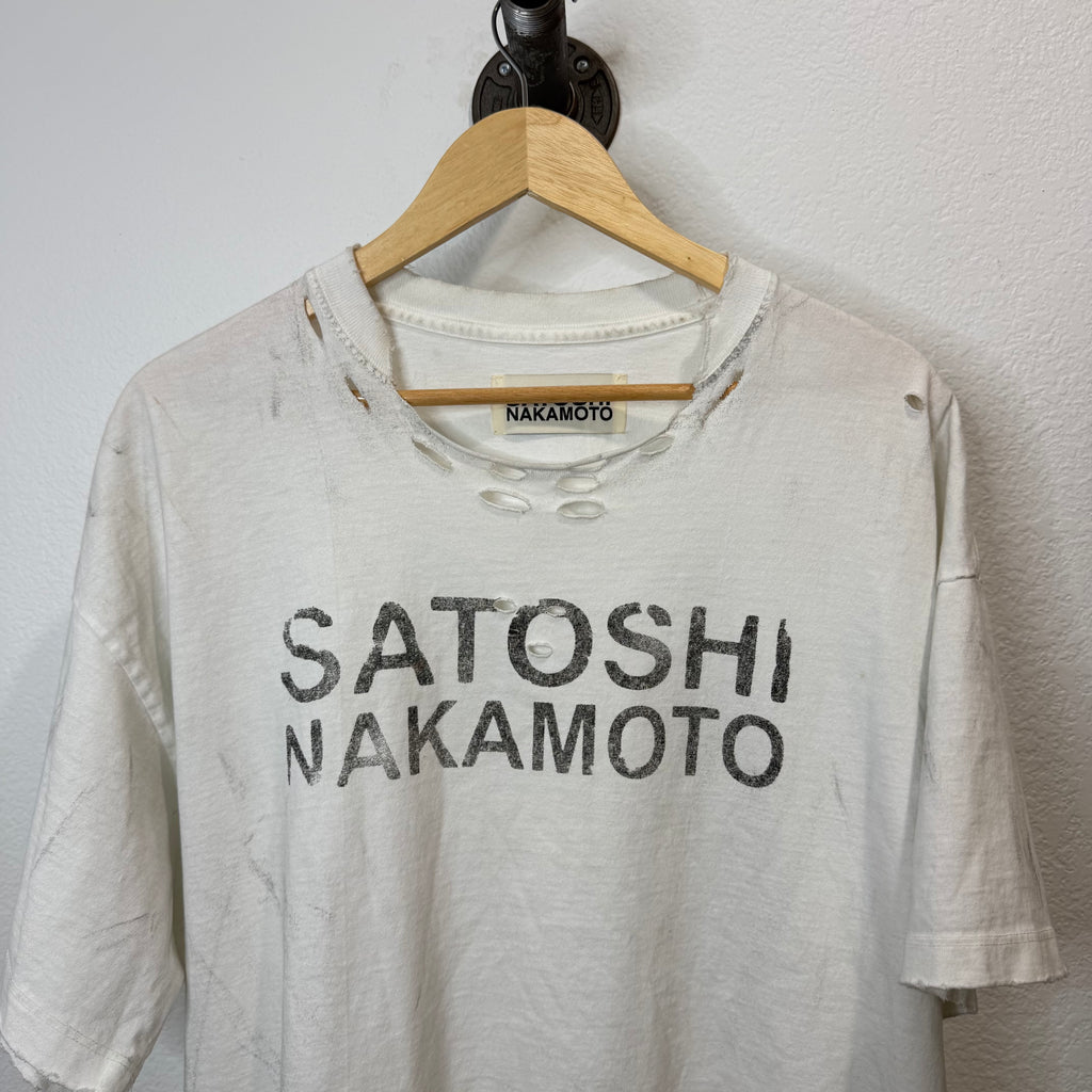 Satoshi Nakamoto Distressed Luke T-Shirt - Size L