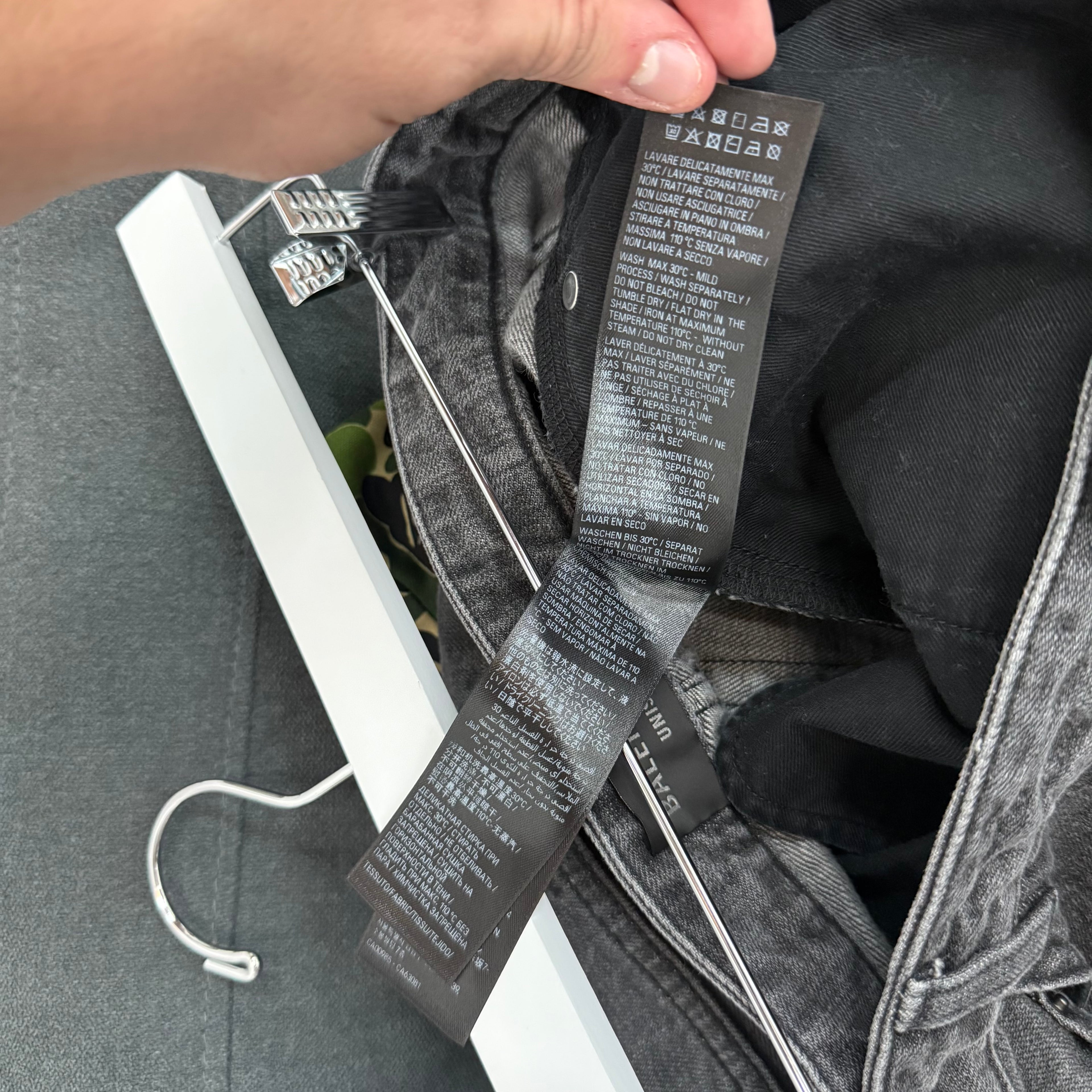Balenciaga Baggy Black Wash Denim Jeans - Size 1 (34)