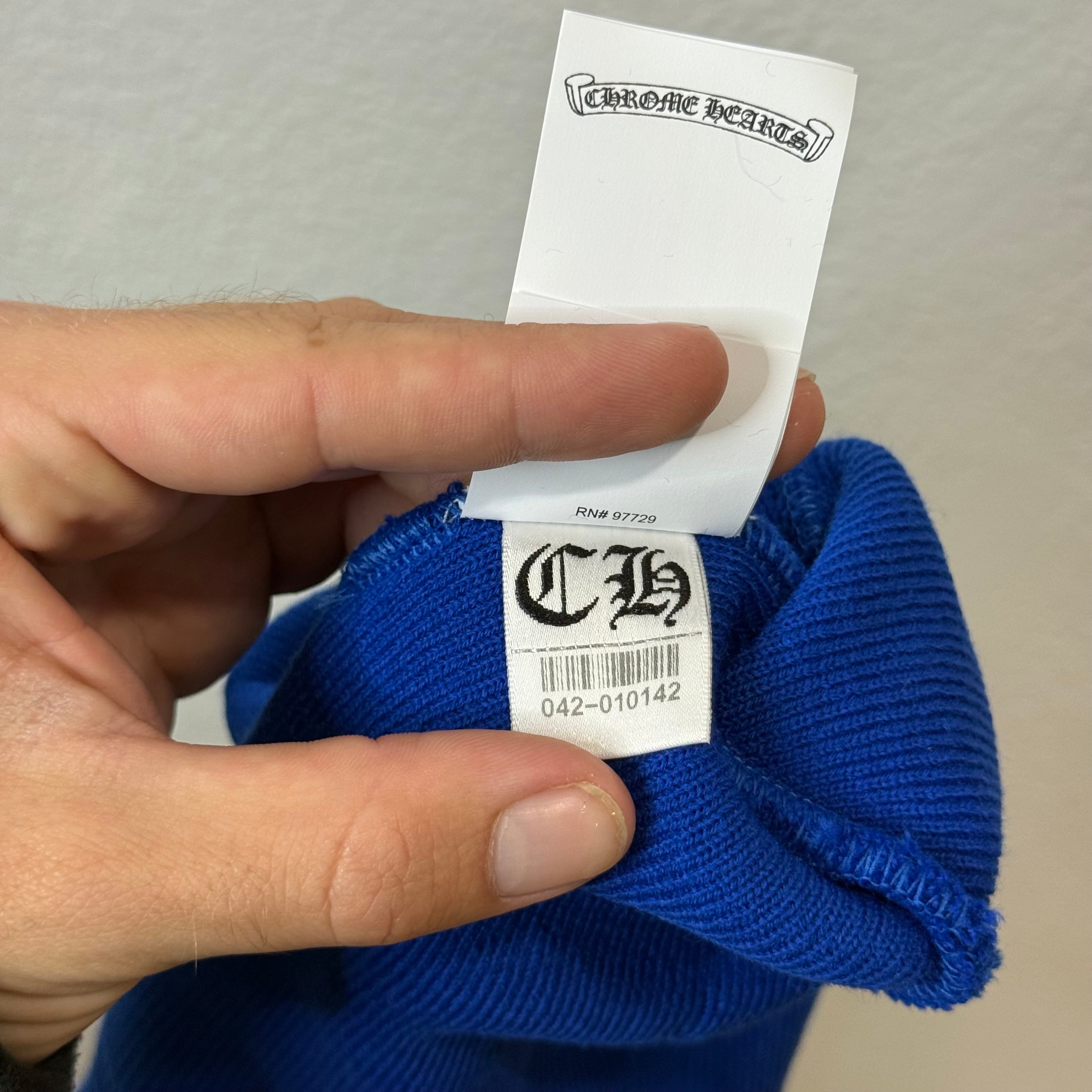 Chrome Hearts Blue CH Embroidery Beanie