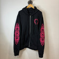 Chrome Hearts Pink Floral Zip Up Hoodie - Size L