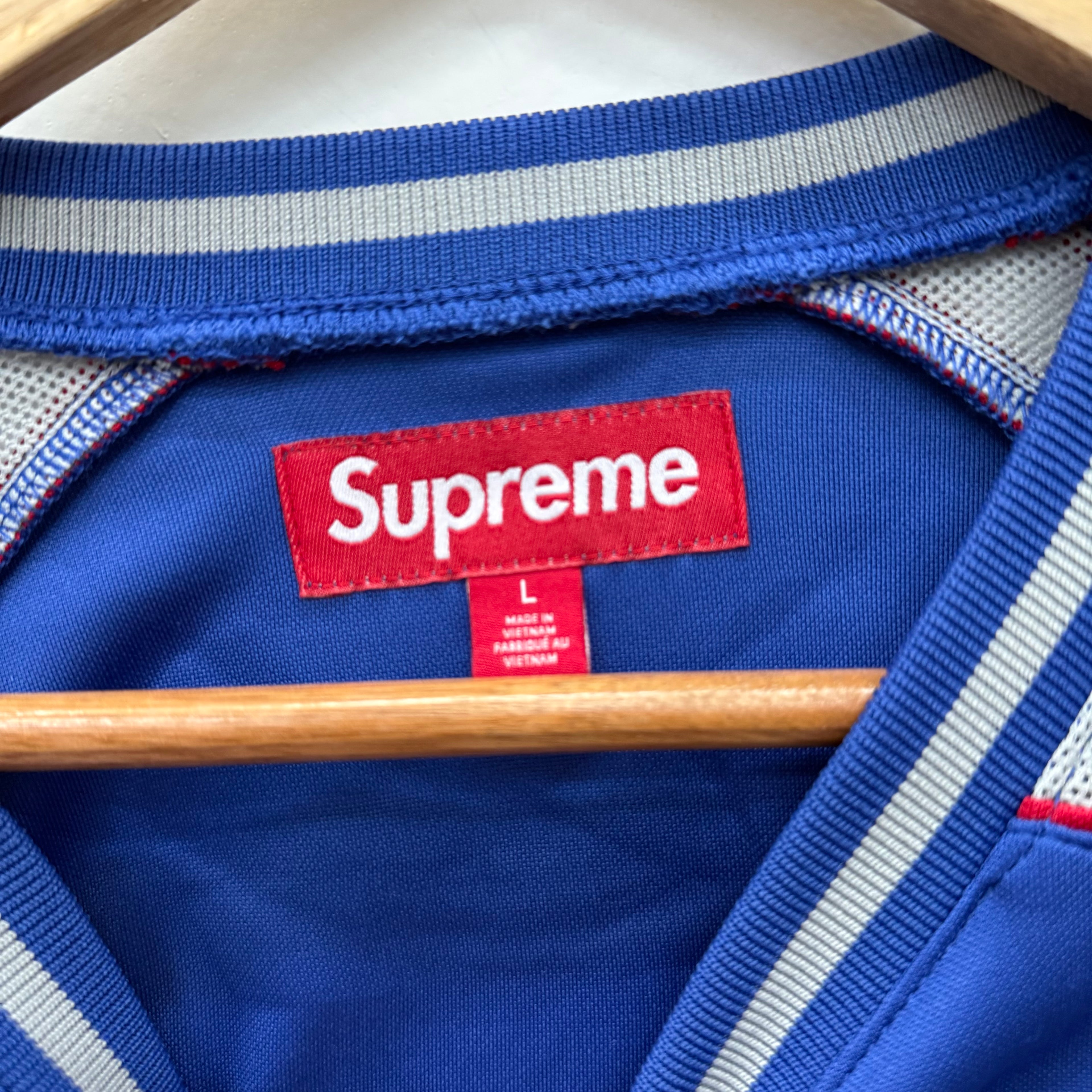 Supreme Piping Soccer Jersey Blue - Size L