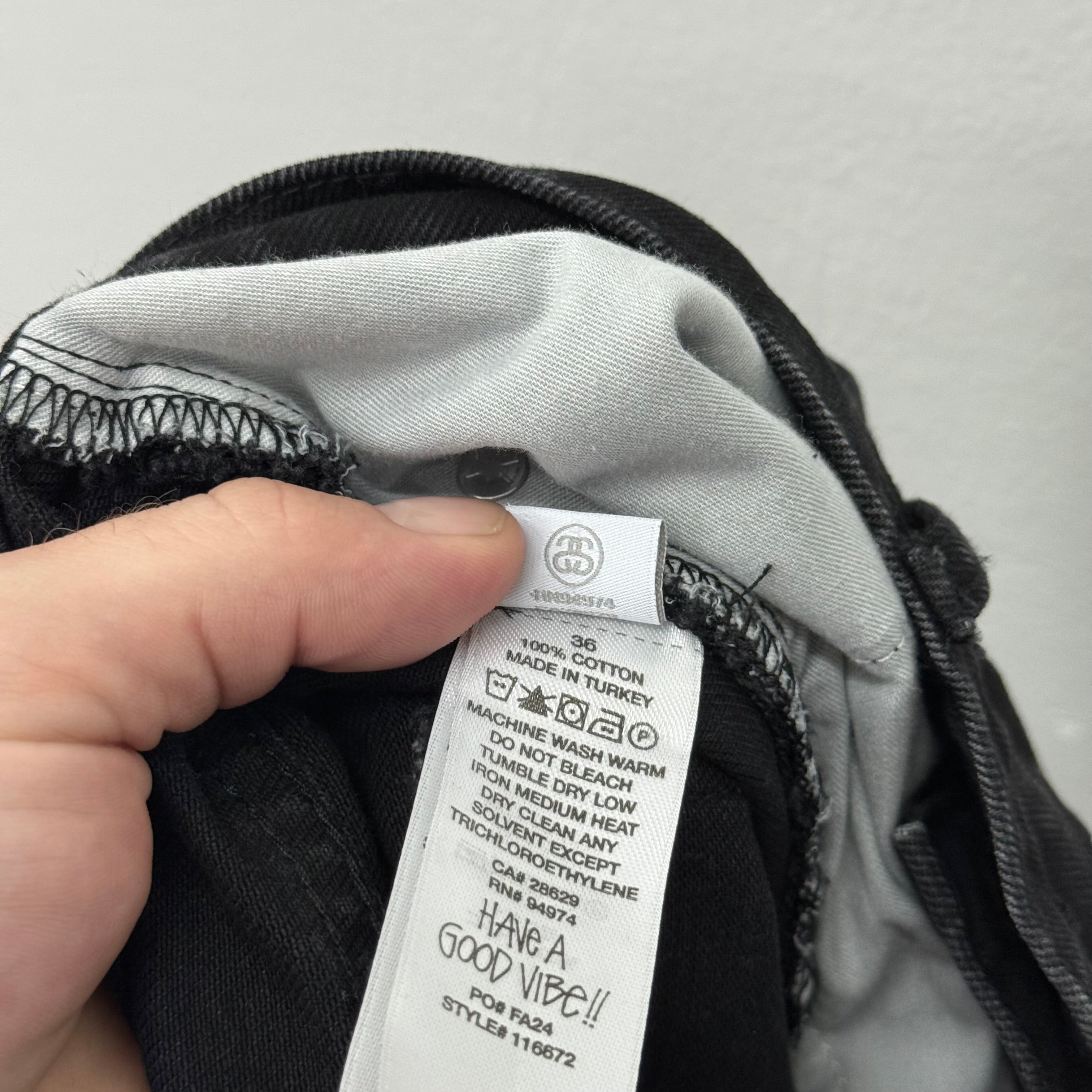 Stussy Black New Classic Denim Jeans - Size 36