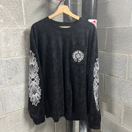 Chrome Hearts Cemetery Print Longsleeve T-Shirt - Size L