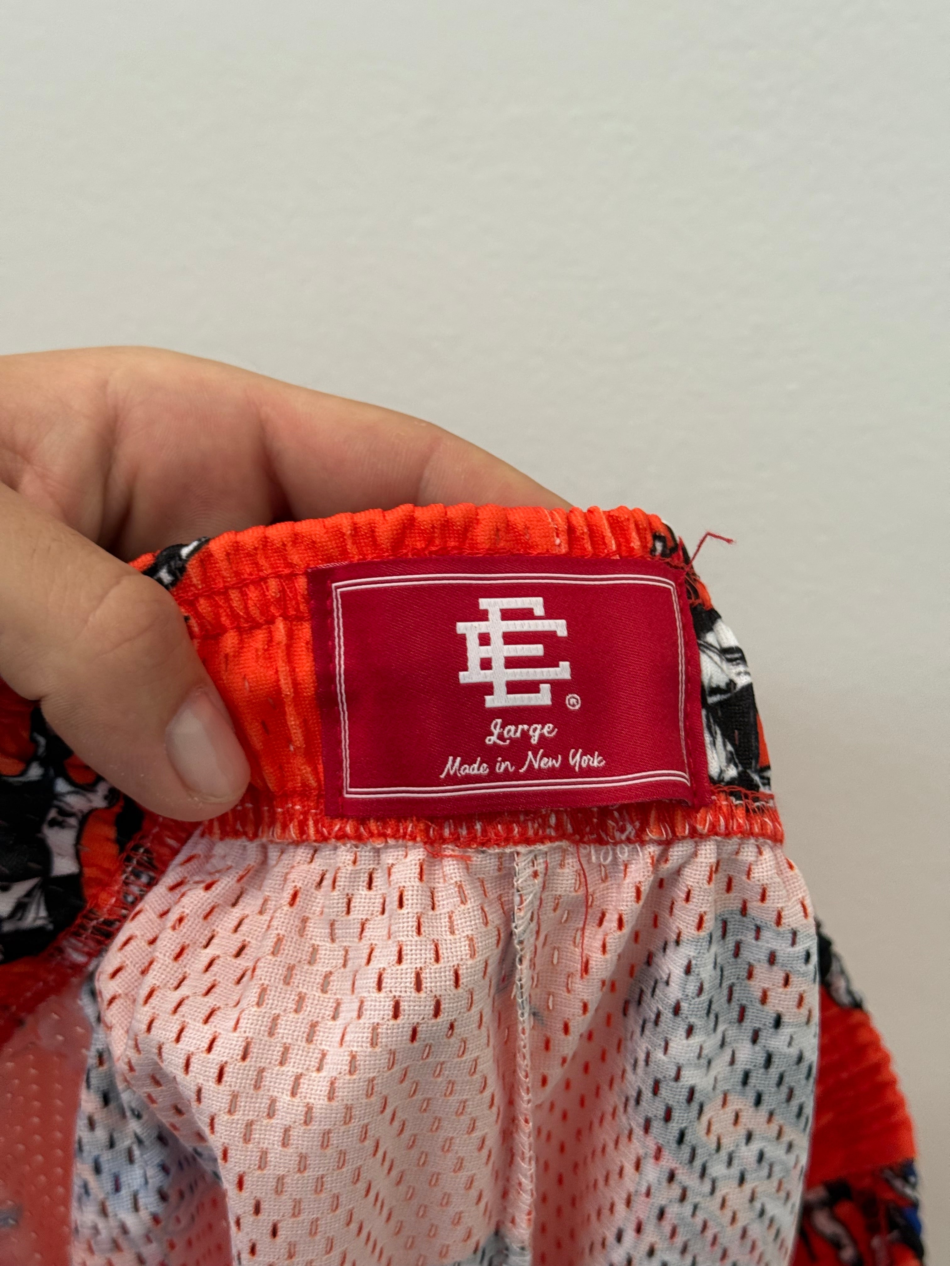 Eric Emanuel Matty Boy Orange Flames Mesh Shorts
