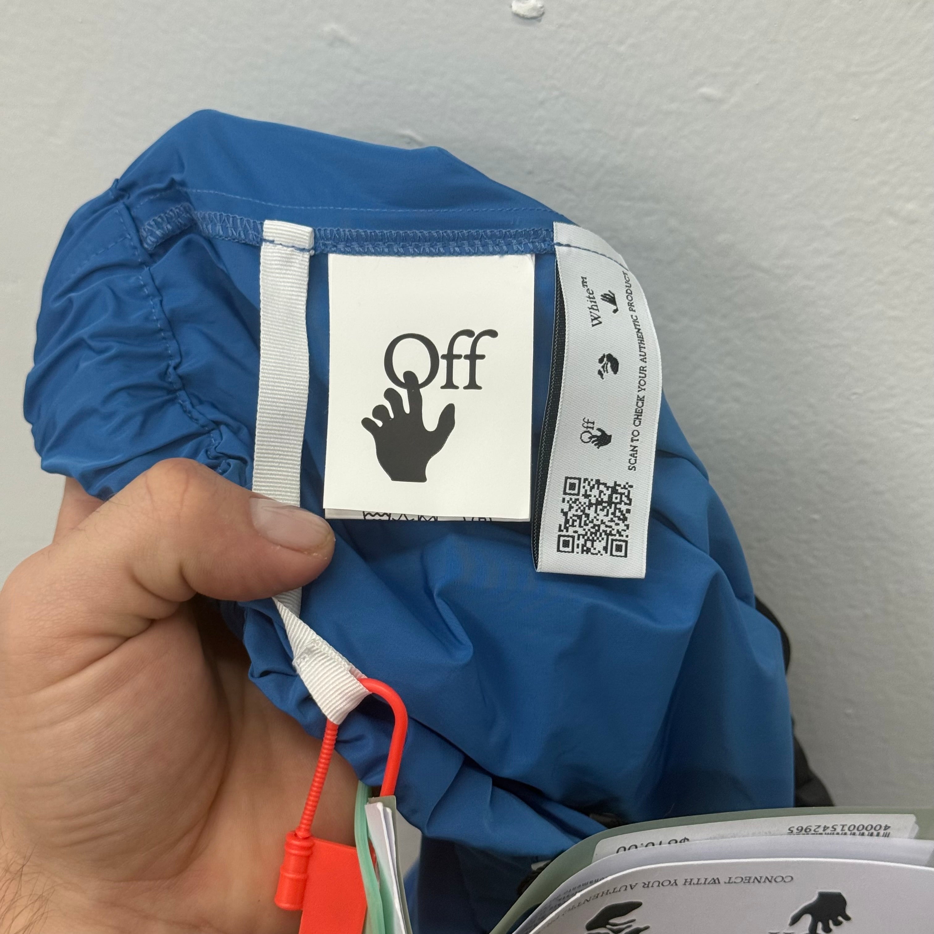 Off White FW22 Blue Cargo Track Pants - Size XL