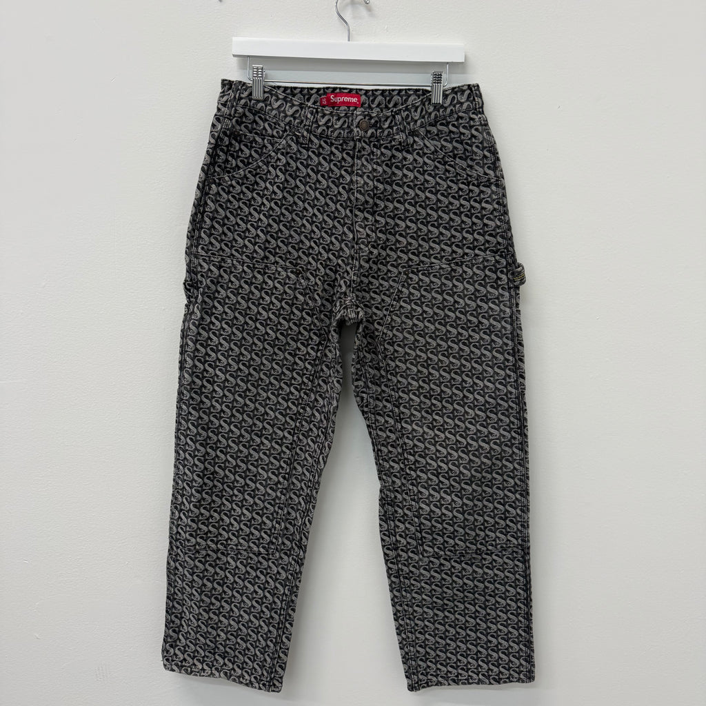 Supreme Monogram S Logo Carpenter Denim Jeans - Size 32