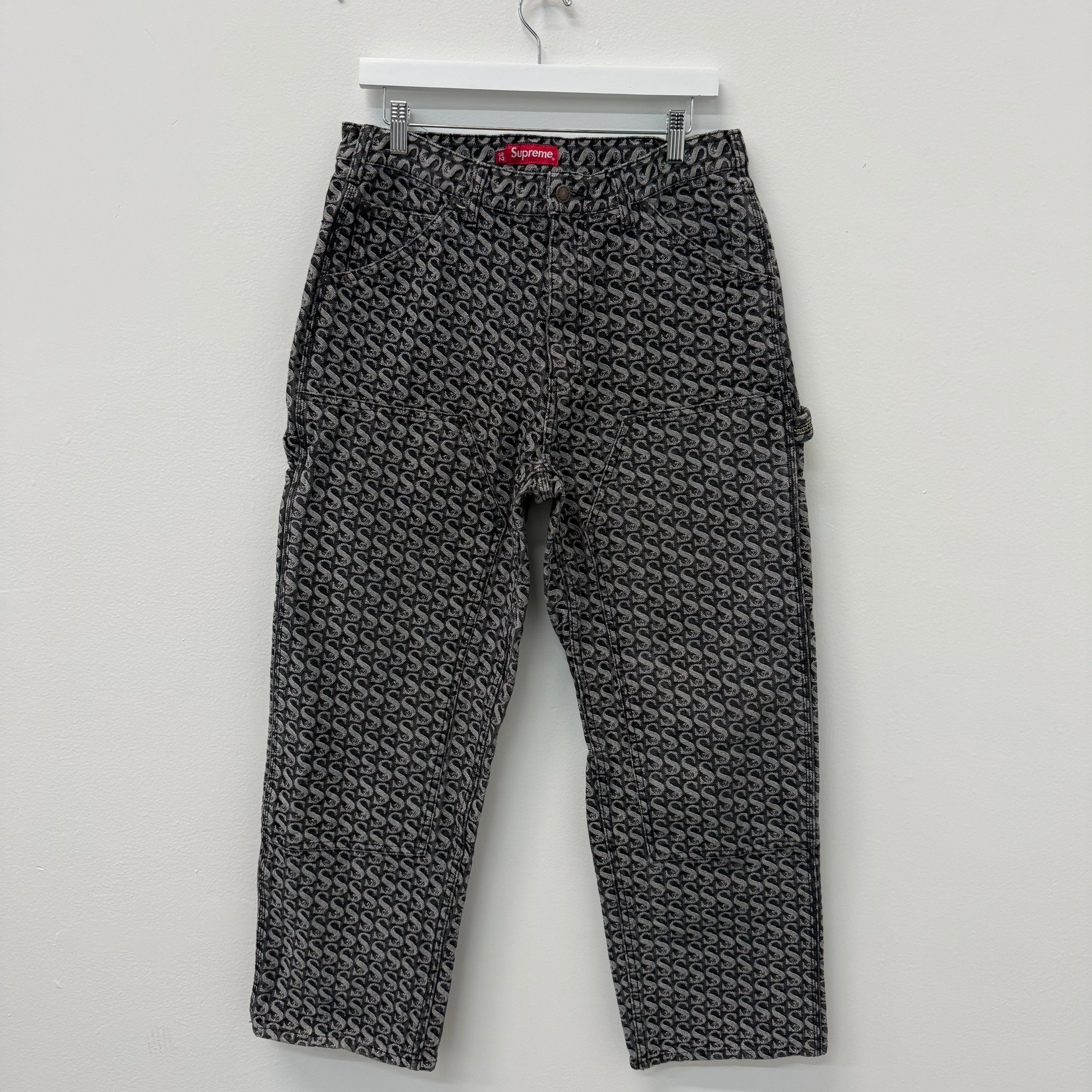 Supreme Monogram S Logo Carpenter Denim Jeans - Size 32