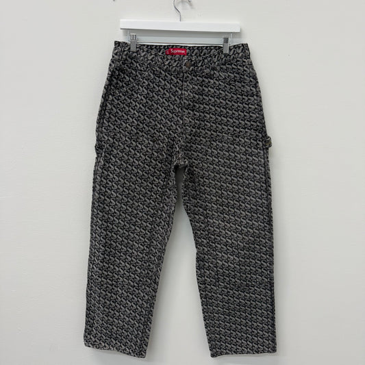 Supreme Monogram S Logo Carpenter Denim Jeans - Size 32