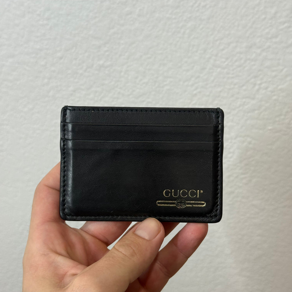 Gucci Logo Leather Cardholder Black