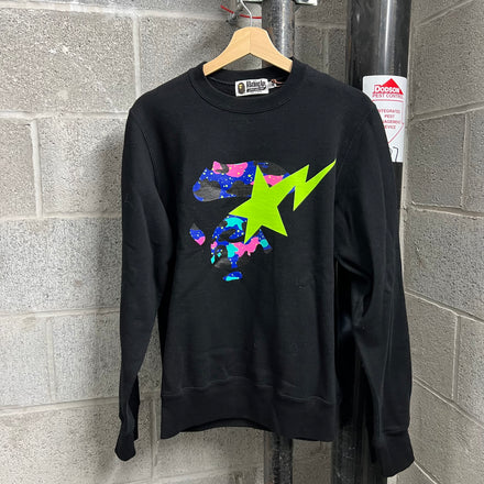 Bape x Kid Cudi Black Sta Logo Crewneck - Size M