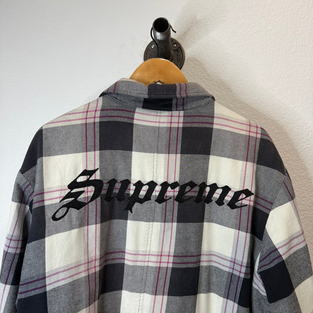 Supreme Quilted Flannel Button Up Shirt - Size XL