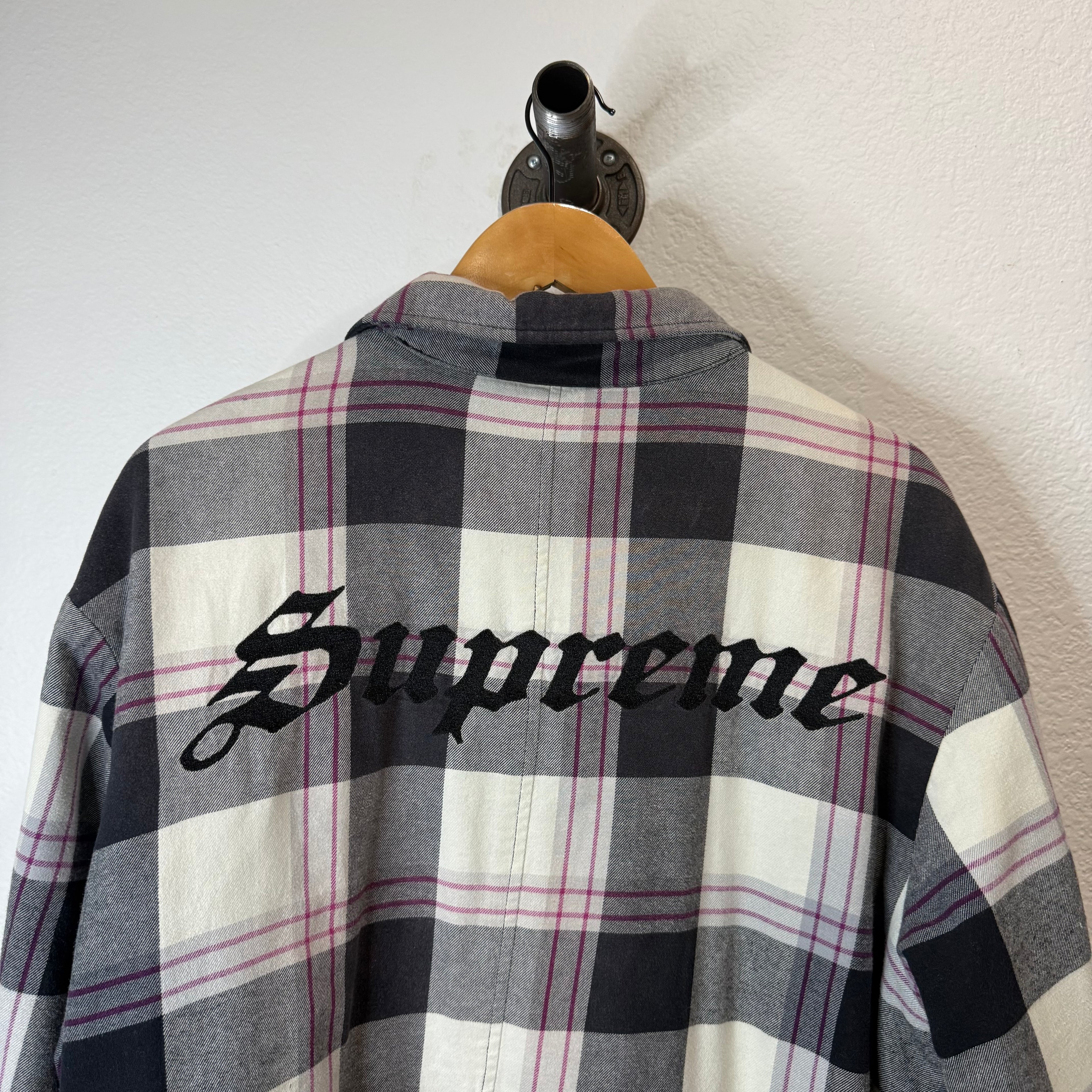Supreme Quilted Flannel Button Up Shirt - Size XL
