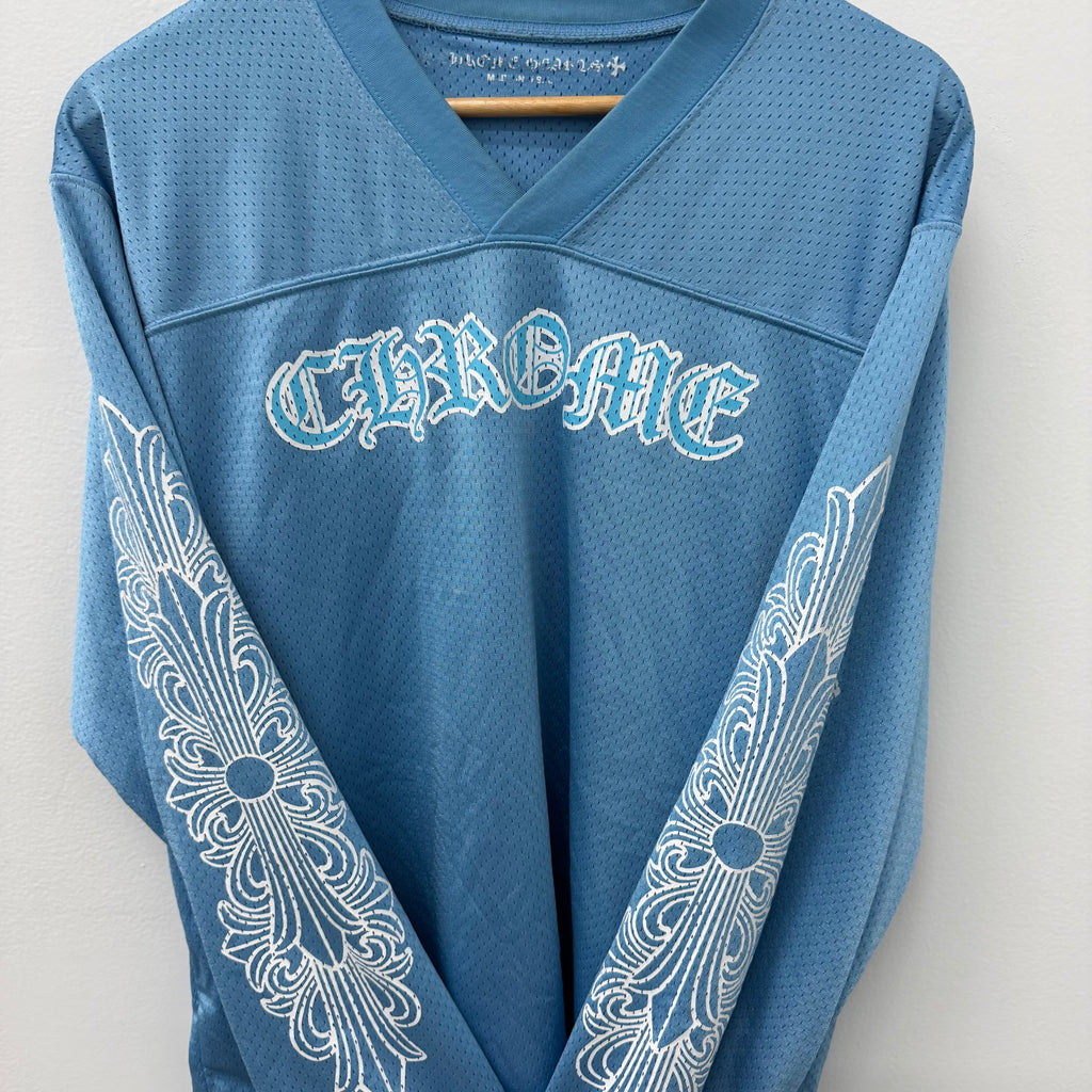 Chrome Hearts Blue Mesh Hockey Jersey - Size M