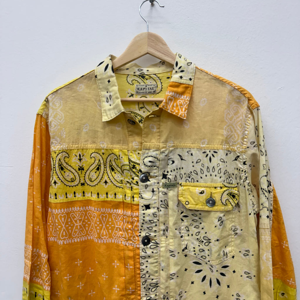 Kapital Kountry Kimono Bandana Shirt Yellow - Size M/L