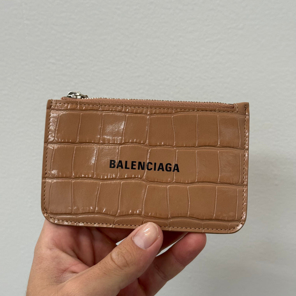 Balenciaga Croc Leather Coin Pouch