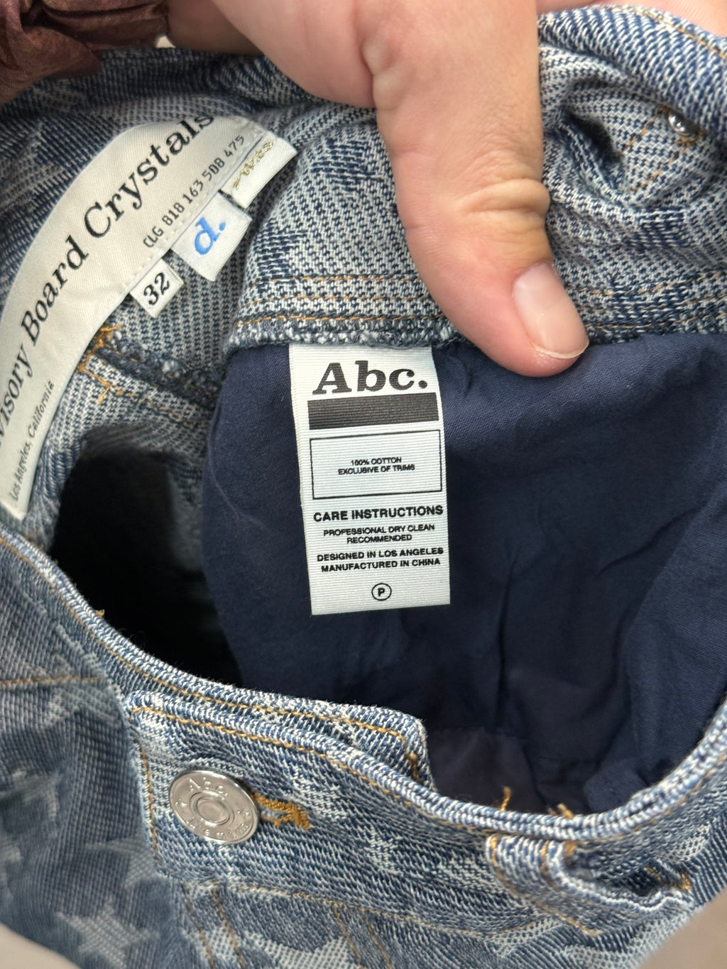 ABC Advisory Board Crystals Star Rivet Double Knee Denim - Size 32