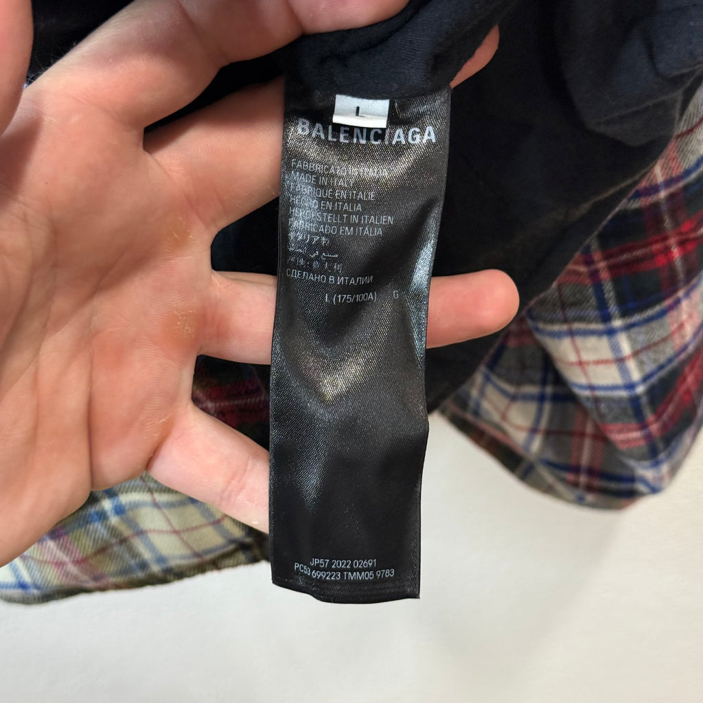 Balenciaga Gradient Plaid Flannel Jacket - Size L
