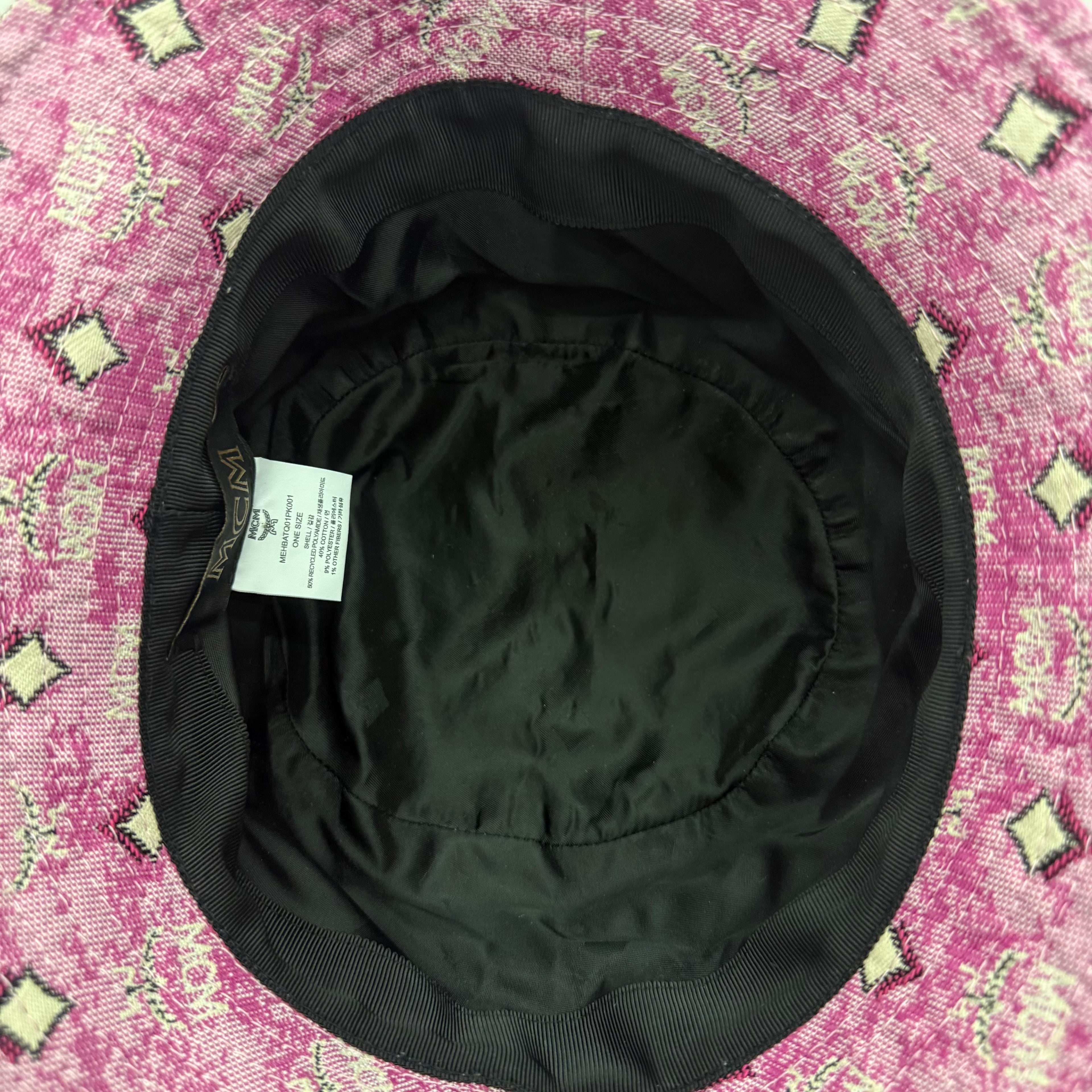 MCM Monogram Pink Bucket Hat