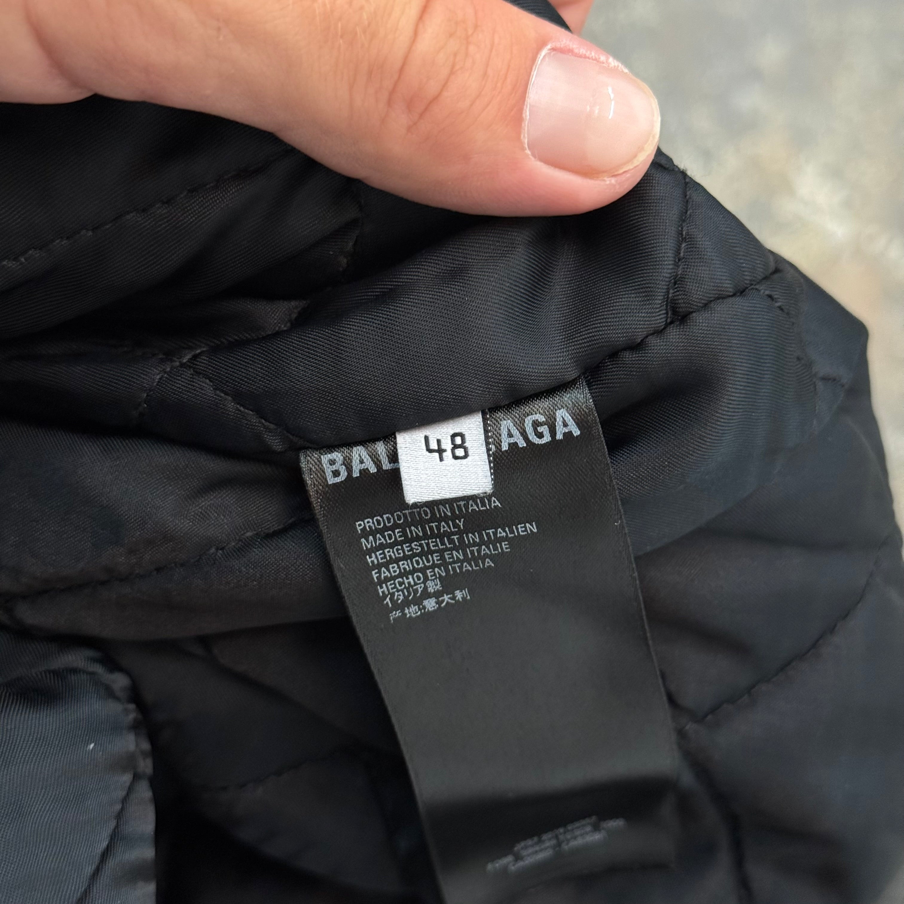 Balenciaga FW19 Contrast Moto Buffalo Leather Jacket - Size 48 (M)