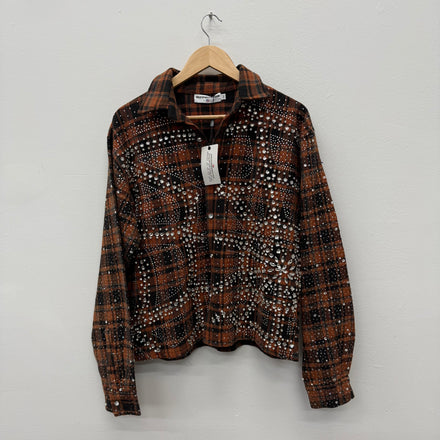 Vale Spider Web Crystal Flannel Brown