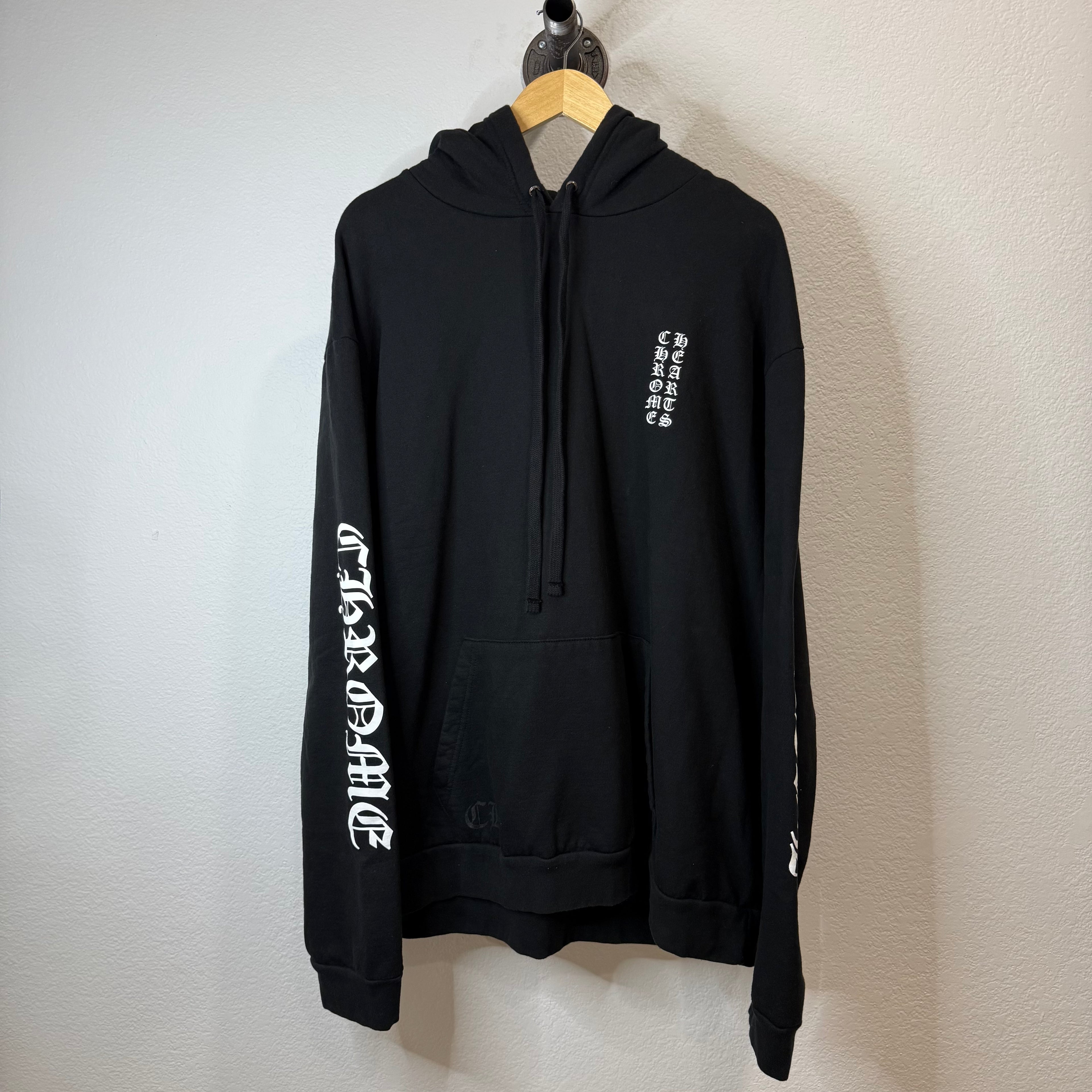 Chrome Hearts Logo Script Hoodie Black - Size XXL