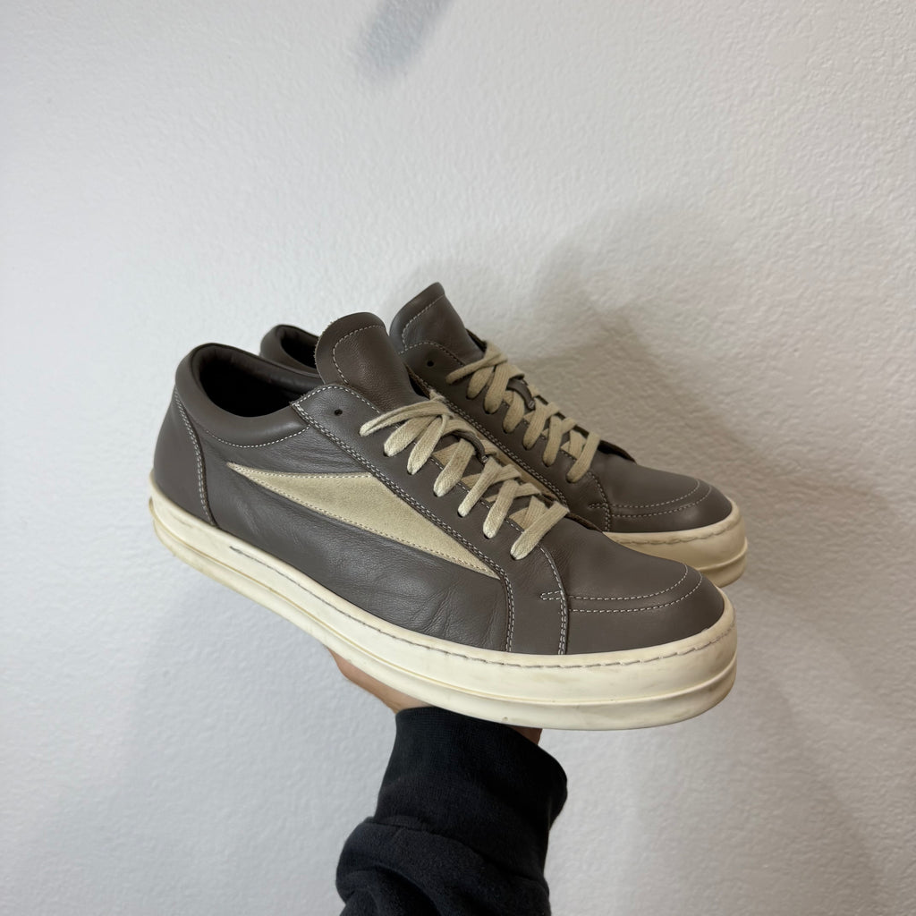 Rick Owens Mainline Leather Vintage Vans Gray Sneakers - Size 43 (10)