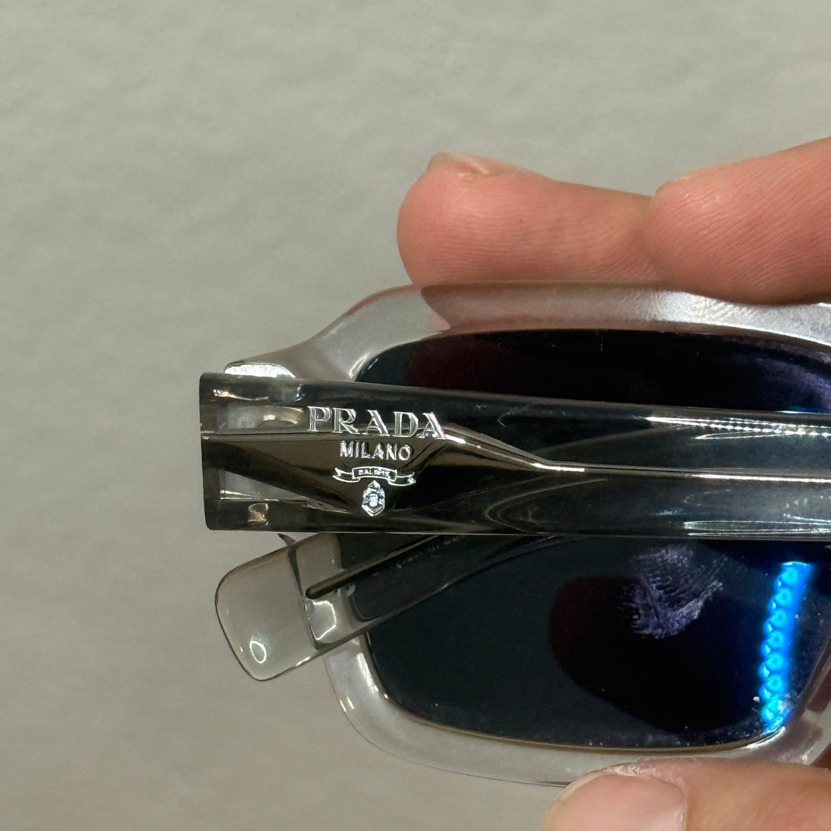 Prada Eyewear Rectangular Sunglasses Clear