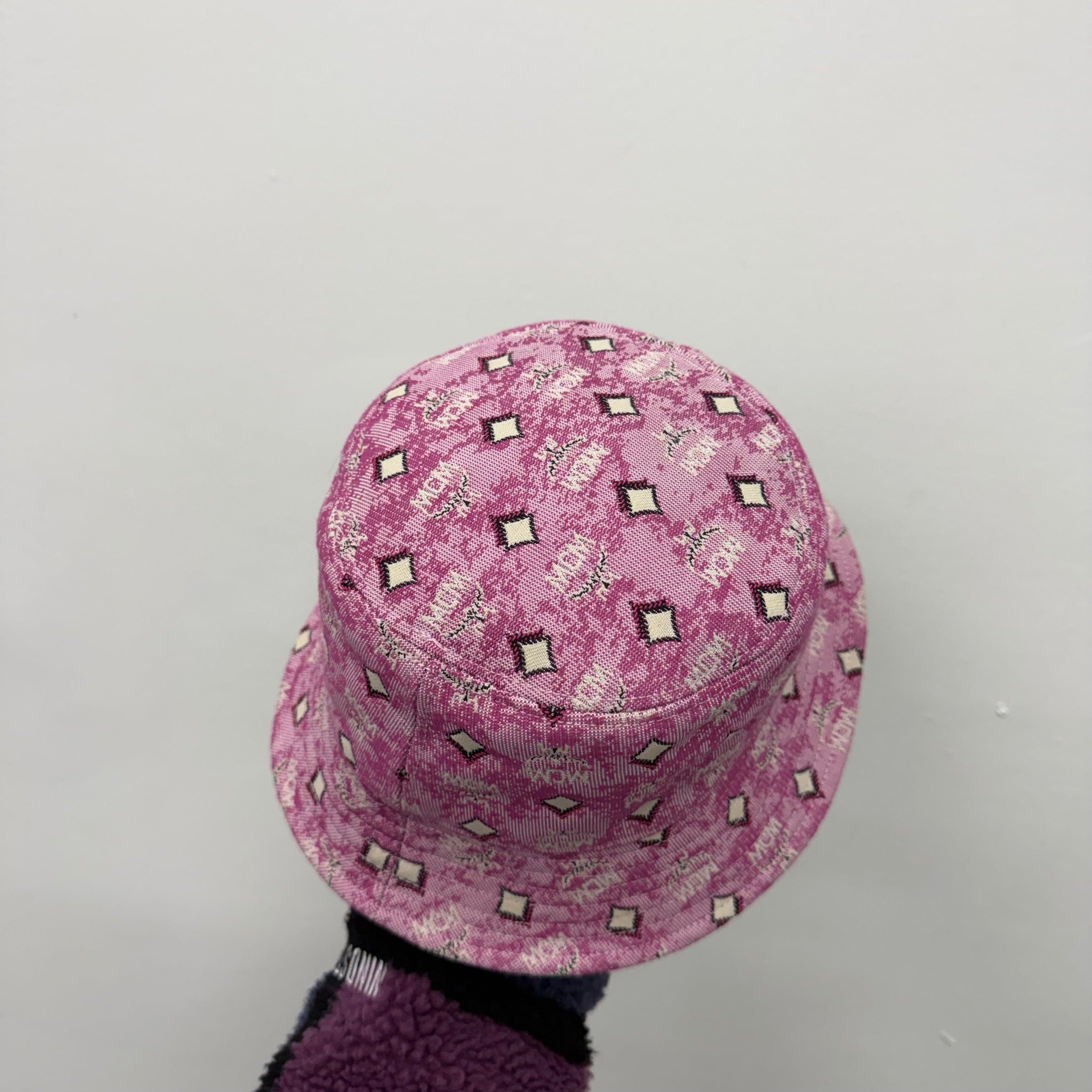 MCM Monogram Pink Bucket Hat