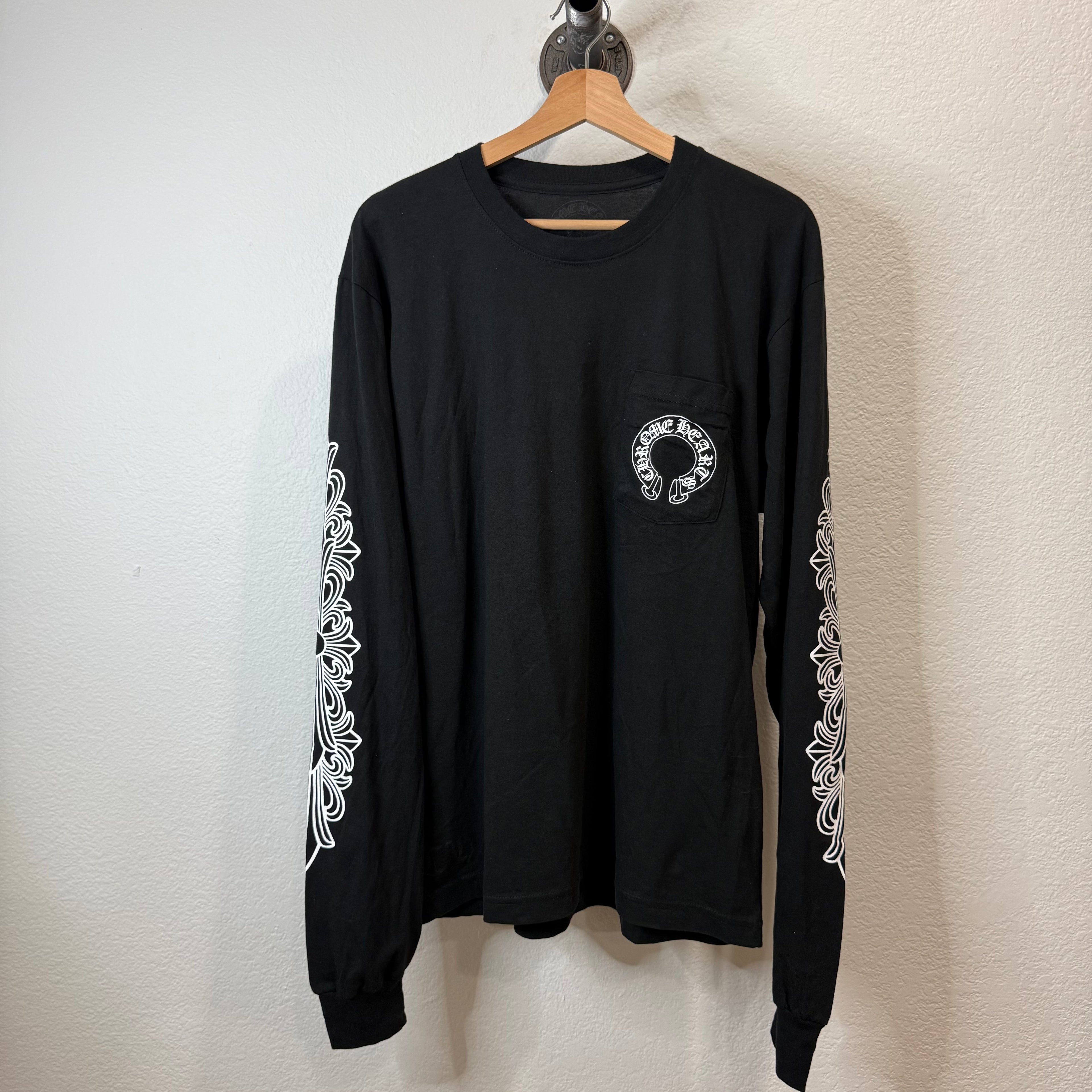 Chrome Hearts Floral Longsleeve Horseshoe Shirt Black