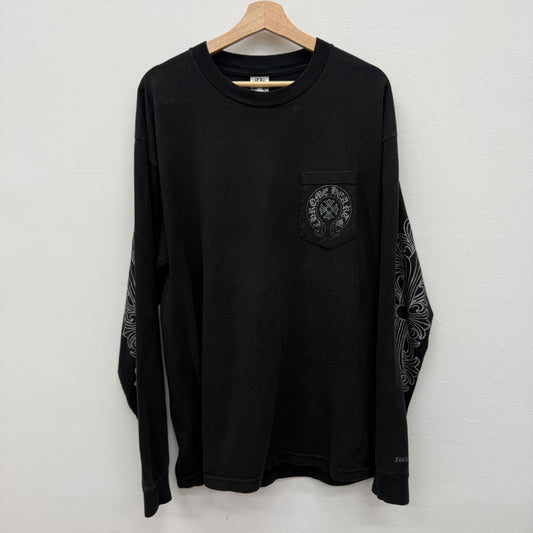 Chrome Hearts Vintage Grey New York Horseshoe Longsleeve - Size XL