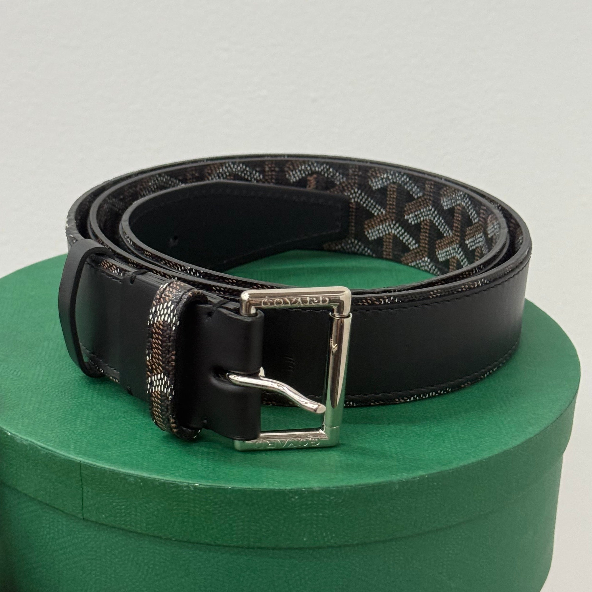 Goyard Brown Black Monogram Belt