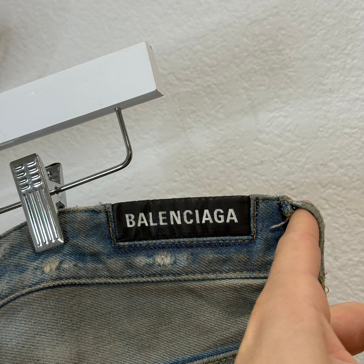 Balenciaga Mud Season Embroidered Reverse Pocket Denim Jeans - Size XL (36)