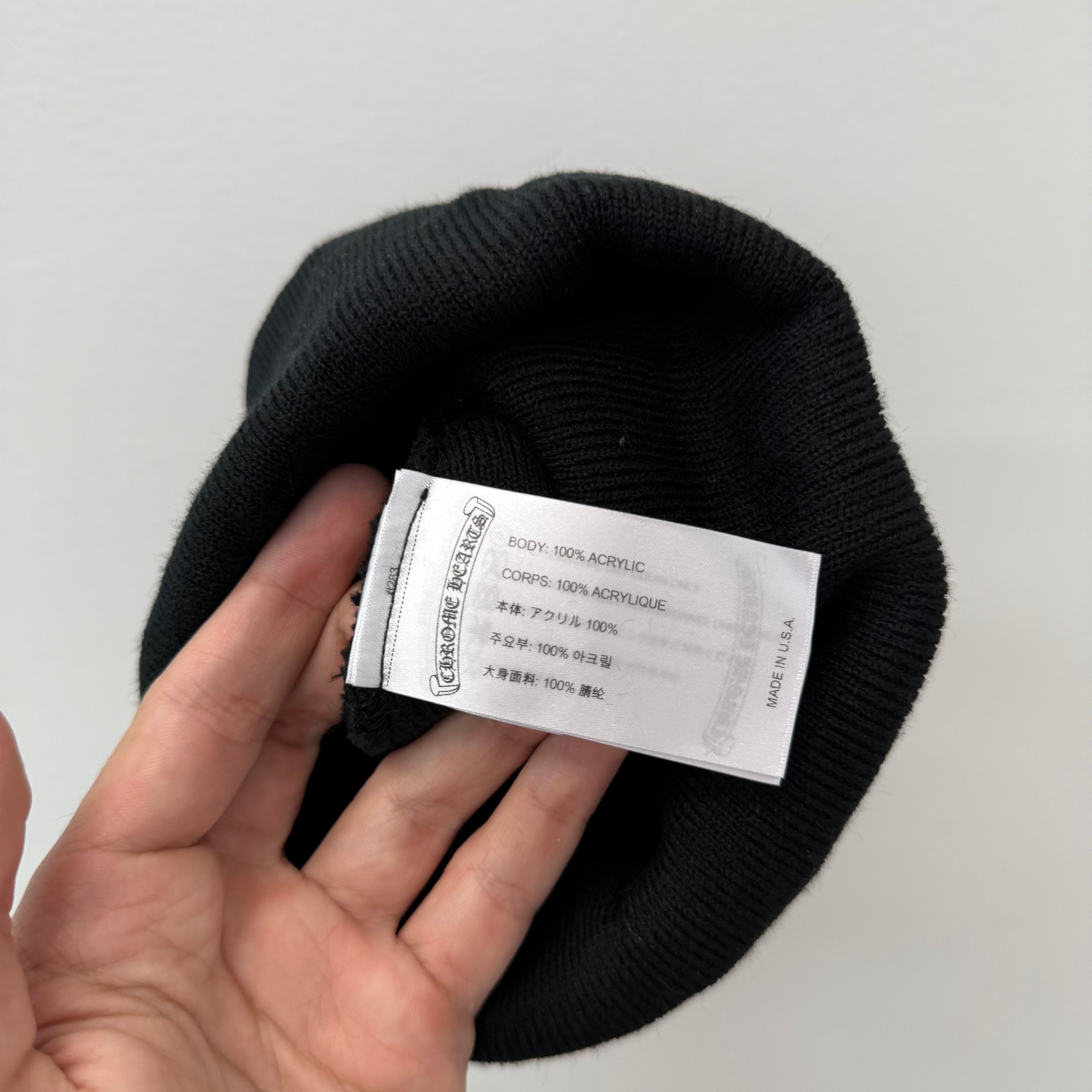 Chrome Hearts Black Script Beanie
