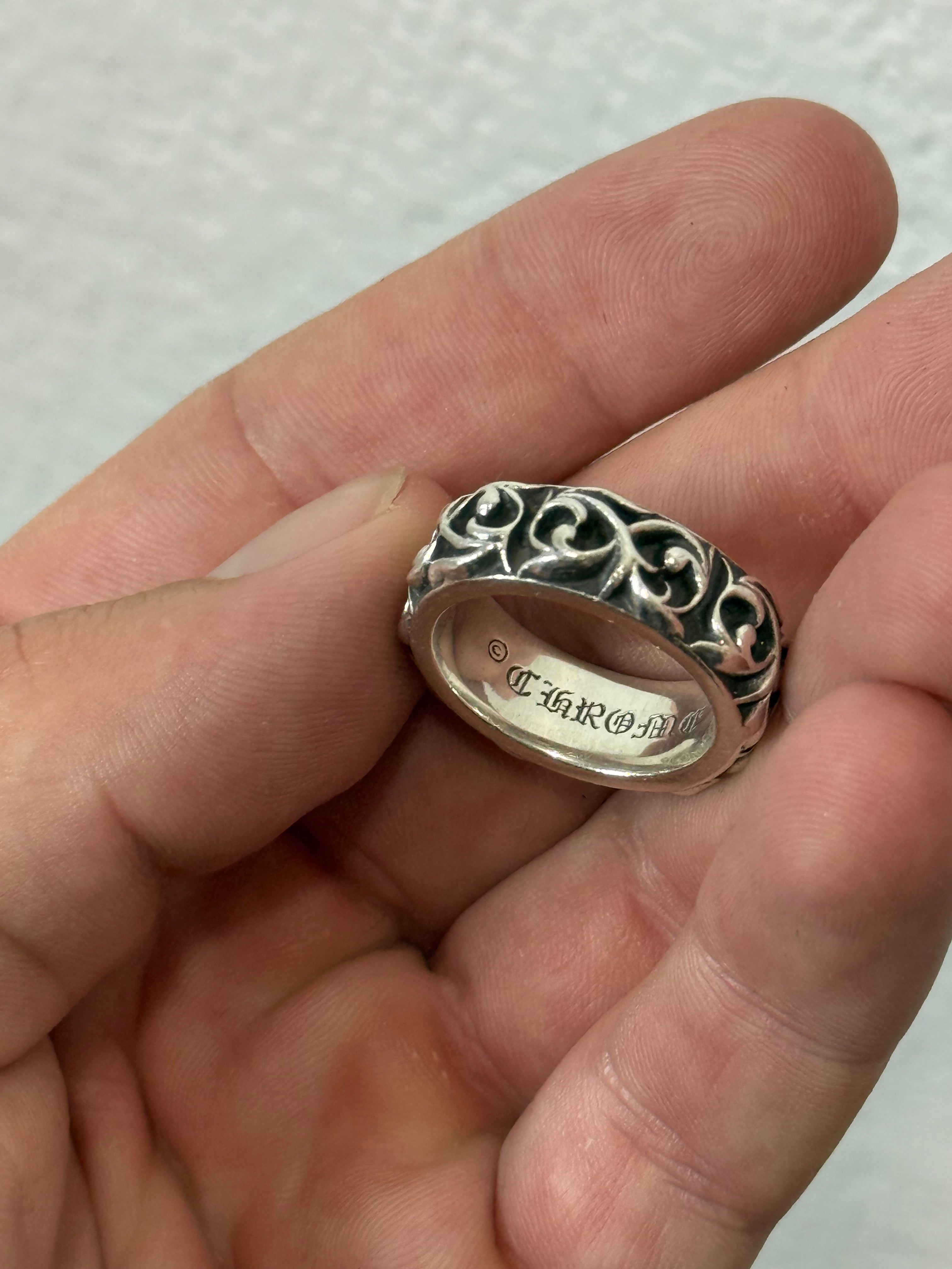 Chrome Hearts Vine Eternity Ring Silver - Size 9