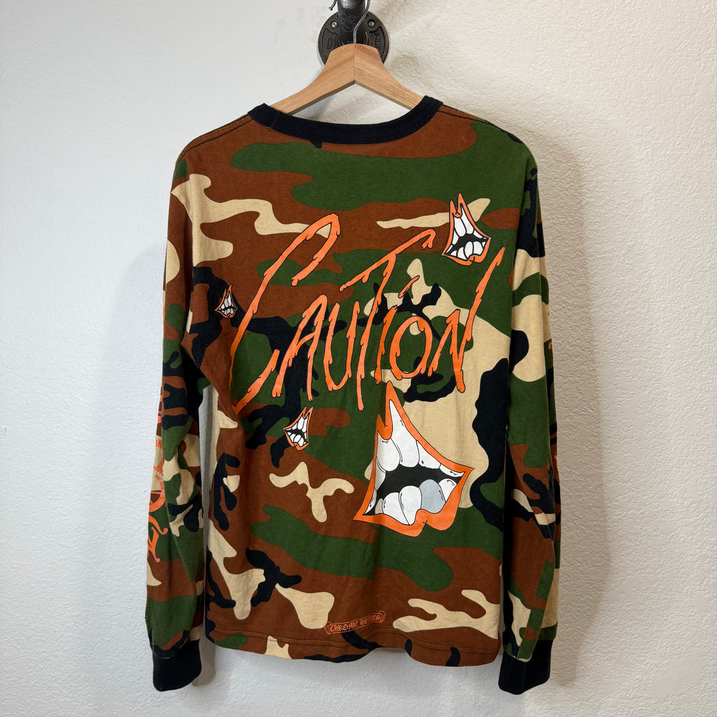 Chrome Hearts Caution Matty Boy Camo Longsleeve T-Shirt - Size M