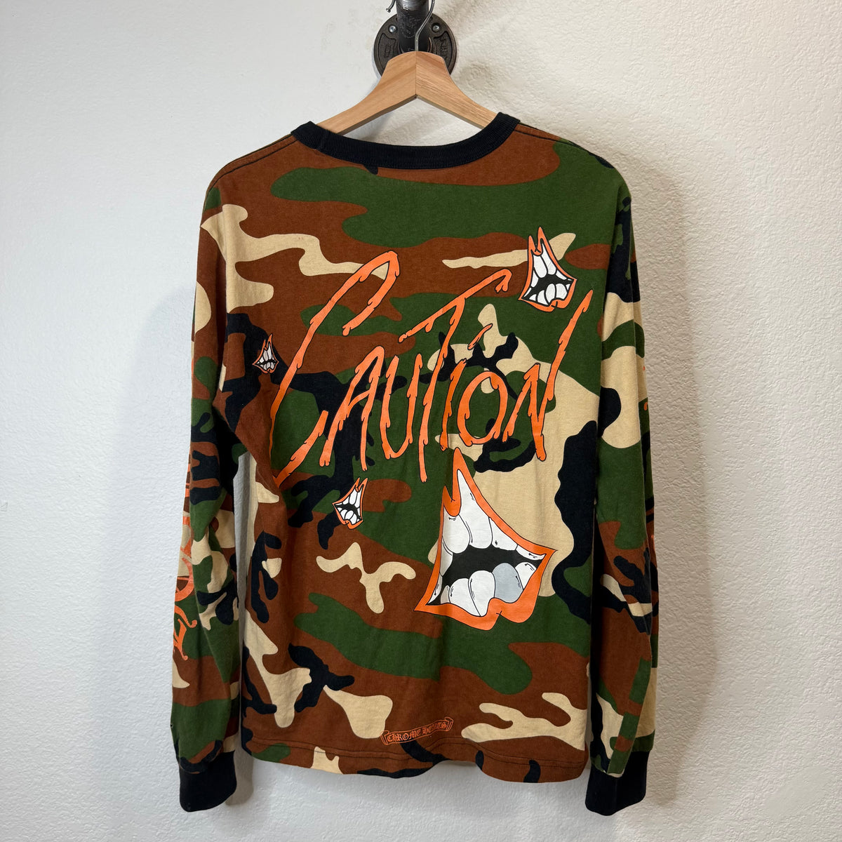 Chrome Hearts Caution Matty Boy Camo Longsleeve T-Shirt - Size M