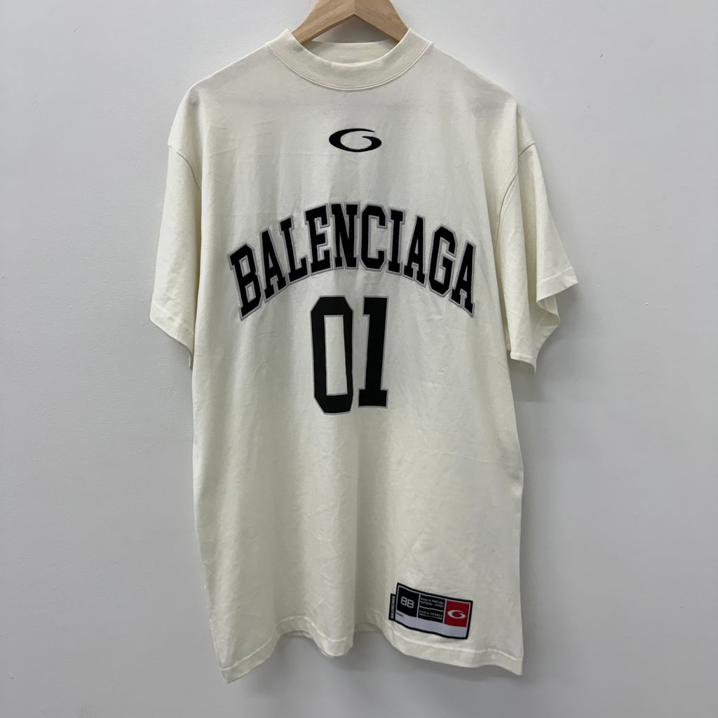 Balenciaga 01 Basketball White T-Shirt - Size 1 (L/XL)