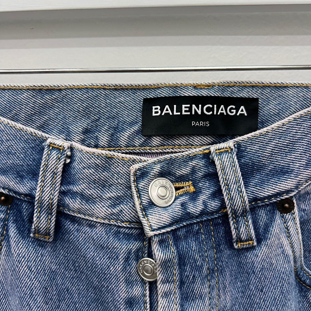 Balenciaga Pink Wash Straight Leg Denim Jeans - Size 31