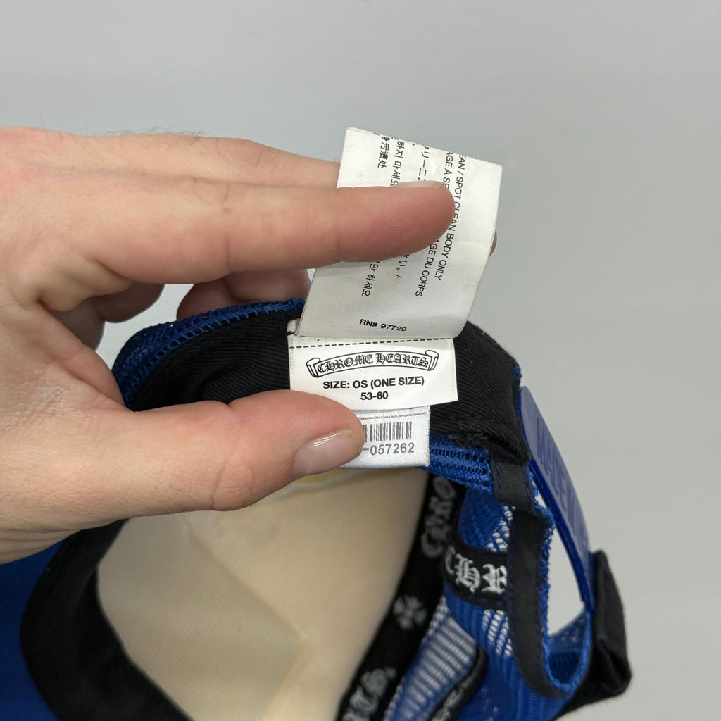 Chrome Hearts Blue Hollywood CH Trucker Hat
