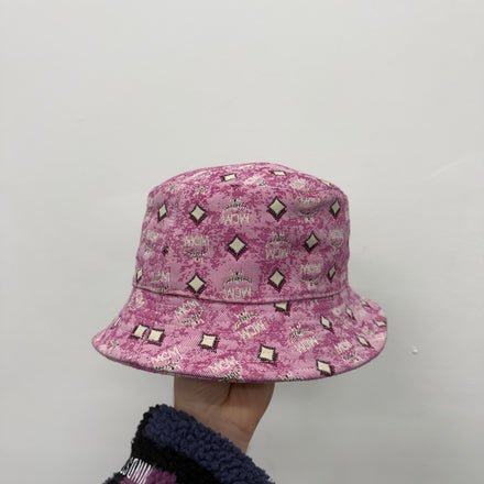 MCM Monogram Pink Bucket Hat