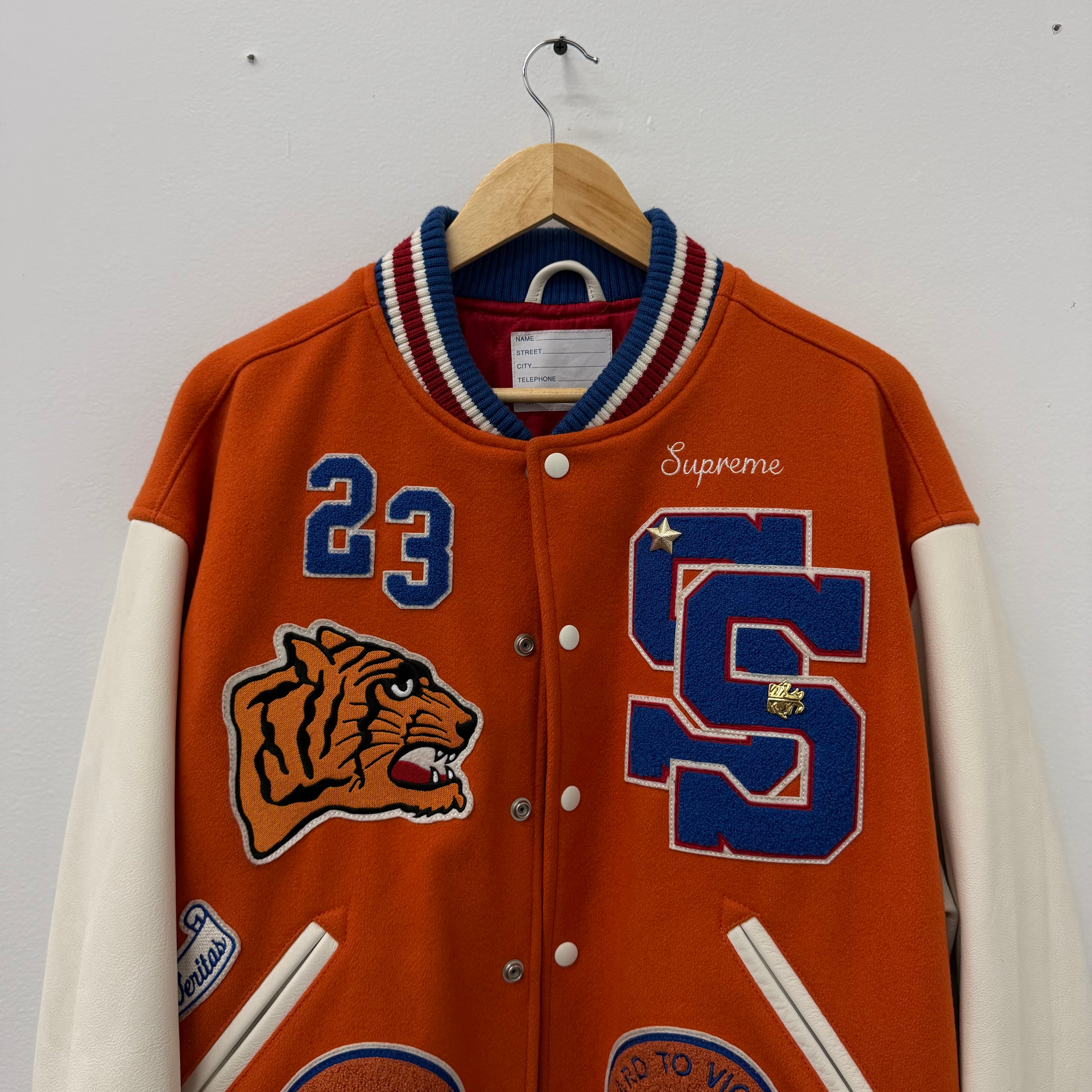 Supreme Tiger Varsity Jacket Orange - Size M