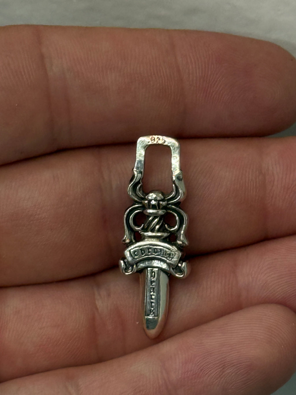 Chrome Hearts Silver Dagger Pendant Zip