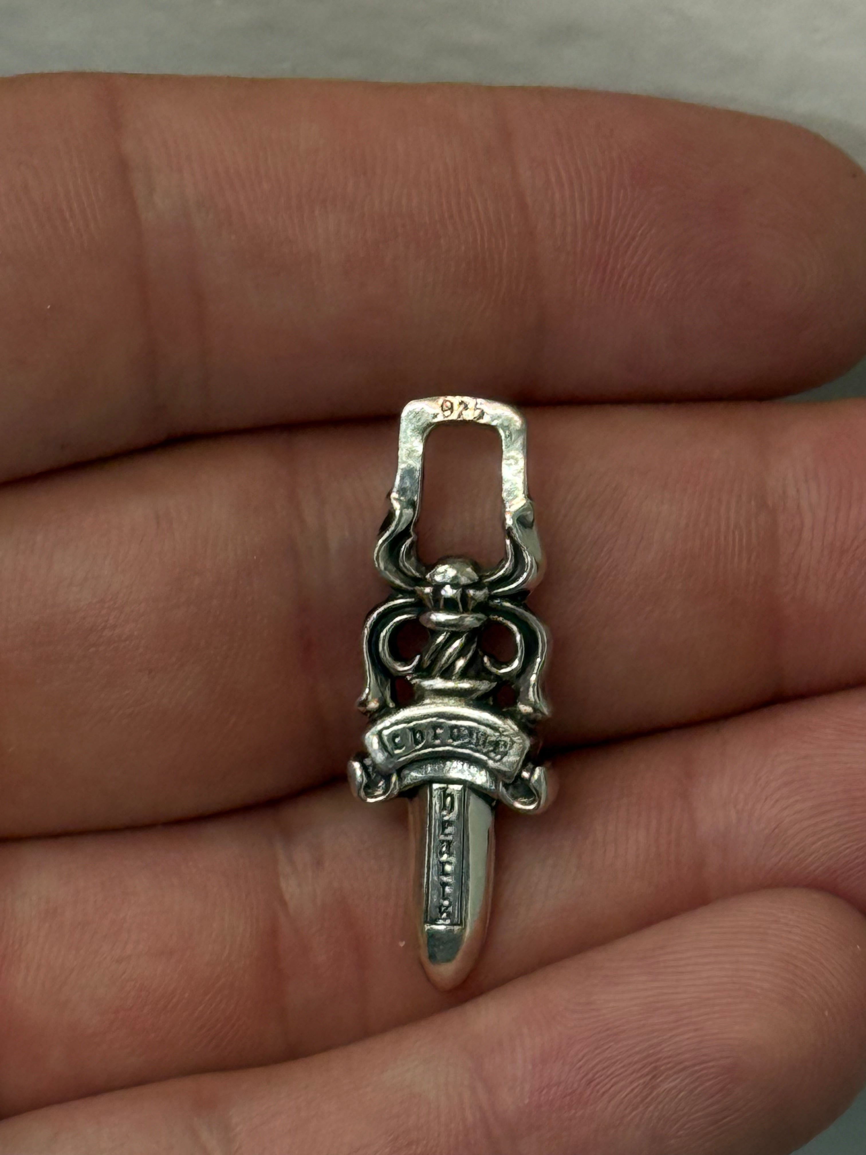 Chrome Hearts Silver Dagger Pendant Zip