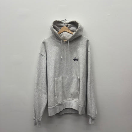 Stussy Basic Logo Grey Hoodie - Size L